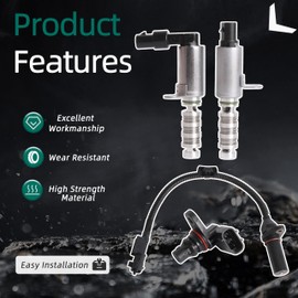 Intake & Exhaust Variable Valve Timing VVT Control Solenoid Crankshaft Position Sensor Kit Fit for Hyundai, for Kia 2016-2021 2.0 L Replace ‎24375-2El00 39350-2E200 39180-2B000