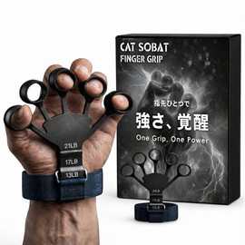 Catsobat Hand Grips, Power Finger Grips, Set of 2, Finger Training, Grip Strength, Training, Ergonomic Design