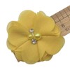 Lmlliang 10pc Chiffon Flower Yellow Rhinestone Pearl Flat-Back Chiffon Flower