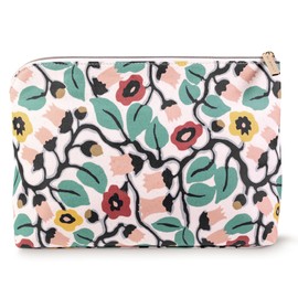 AMÉLIN ARCHIVE Large Canvas Zipper Pouch, Vintage Inspired Pencil Case for Adults, Travel Toiletry Bag, Small Pouch Bag for Supplies, Makeup or Toiletries (Bloomsbury)