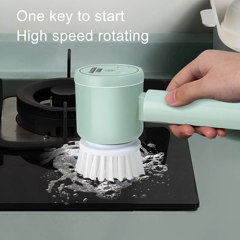 Cordless Electric Cleaning Brush Foldable IPX7 Waterproof Handheld Spinning Scrub