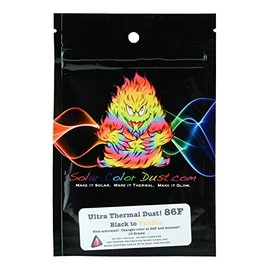 Solar Color Dust, Ultra Thermal Dust Heat Sensitive Powder, Changes from Black to Vanilla at 86 degrees F and warmer, 10 gram bag