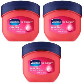 Vaseline Vaseline Lip Therapy Rosy Lips 3-Pack C Moisturizing Lip Balm for Very Dry Lips in Mini Jars, 0.16 Oz Ea