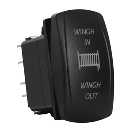 BACAUTOPARTS Blue Led Winch in/Out Momentary Rocker Switch 7Pin Mom (ON)-Off-Mom (ON) DPDT Toggle Switch for The ARB/Carling/NARVA 4x4 Caravan RV UTV ATV RZR 12V 20Amp