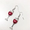 Dainty Red Wine Glass Dangle Earrings Tall cup Red Wine
