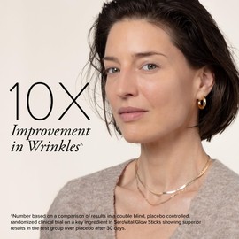 Serovital Glow Sticks Sugar-Free Powder Drink Mix with Hyaluronic Acid Ceramides Electrolytes for Skin Hydration in 14 Days Sun-Kissed Citrus Flavor 28 Packets