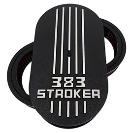 Ansen USA 383 STROKER - SBC Die-Cast Raised Logo - 15'' Oval Air Cleaner Kit Black - Ansen