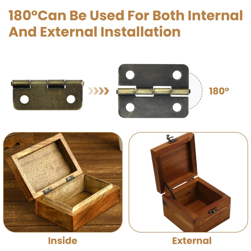 30 Pcs Retro Jewelry Box Hinges and Latches Set, Antique