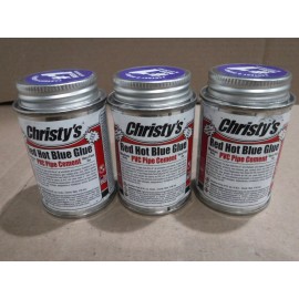 Christys ( 3 PK) Christy's Red Hot Blue Glue PVC Pipe Cement  4 Fluid Ounce Each NEW