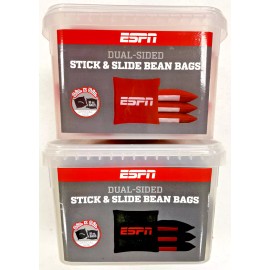 ESPN Set of 4 Red & 4 Black ESPN Dual-Sided 6x6 16oz Cornhole Stick & Slide Bean Bags