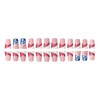 24Pcs Short Duck Press on Nails Independence Day Fake Nails