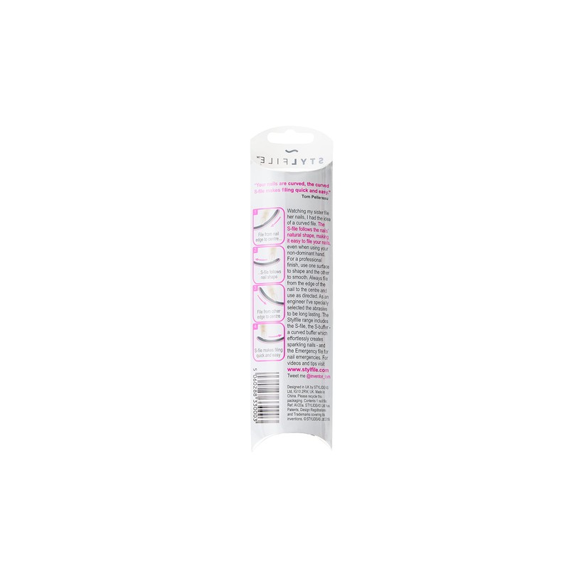 StylFile Curved Nail File 240/400 Grit Manicure Professional 3 in