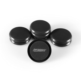 Super Sliders 2 1/2" Round Reusable Furniture Sliders- Easily Move Small to Medium Sized Items Across Carpet 8 Pack Black