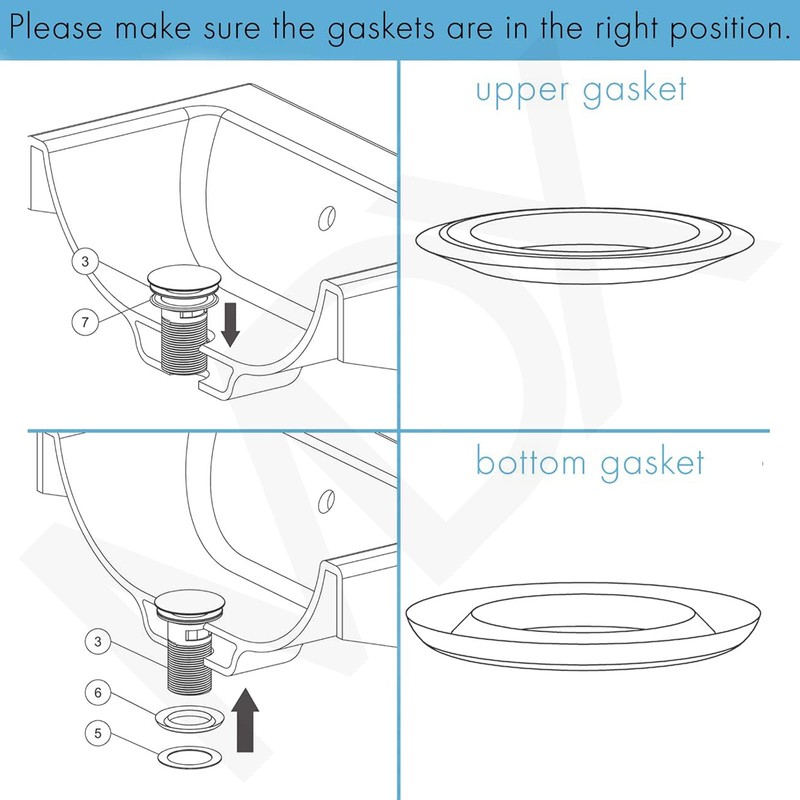 Decaura Overflow Bathroom Basin Push Pop Up Plug Waste Drain
