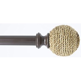 Urbanest Natural Jute Ball Curtain Drapery Rod, 1-inch Diameter, Bronze, 84-inch to 120-inch