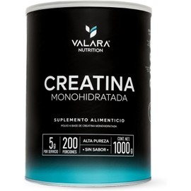 VALARA Creatina Monohidratada Máxima Pureza Sin Sabor Sin Azúcar (1kg)