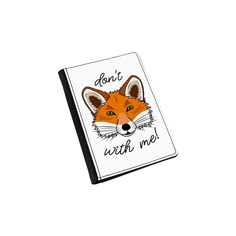 Tue Nicht Fox with Me Passport Holder Cover, black