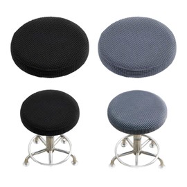 Set of 2 Stretch Chair Covers, Diameter 30-40 cm, Round Stool Cover, Cover for Bar Stools, Round, Protective Covers for Stools, Dustproof Stool Seat Cover, Elastic Stool, Round Cover