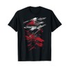 Red And Black Dynamic Splatter Graphic T-Shirt