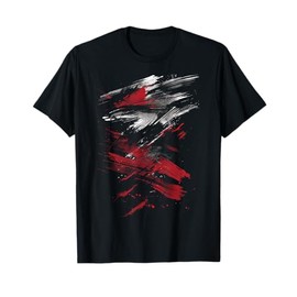Red And Black Dynamic Splatter Graphic T-Shirt