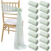 16 Packs Pearl Chair Sashes Wedding Decorations 8ft Sage Green