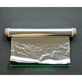 Heavy Duty Aluminum Foil Roll with Easy Tear Dispenser - 200 FT x 12 Inch Wide Tin Foil for Food Wrapping, BBQ, Grilling & Roasting - Non-Stick Foil Aluminum Roll for Kitchen Use (Heavy Duty)