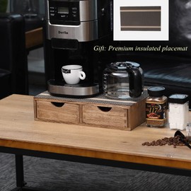 DDYURI Kitchen Storage Organizer with 3 Drawers for Coffee Brew K Cup/Coffee Pod Holder - Office Organization Drawer for Desk, Multi-Purpose Mini Wood Cabinet Countertop Stand Shelf CF2D3C White