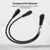 Single C14 to Dual 5 15R C13 Cord Short Power