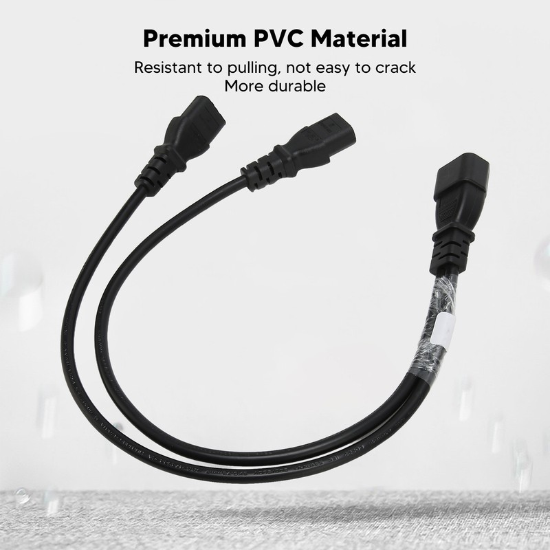 Single C14 to Dual 5 15R C13 Cord Short Power