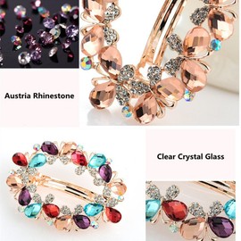 Ruihfas Bridal Hair Jewelry Austria Rhinestone Crystal Hair Barrette for Women Clips Hair Hairpins (Red)