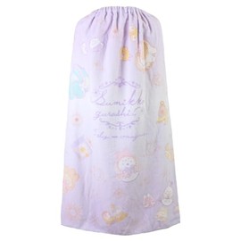 Sumikko Gurashi 215864 39.4 inches (100 cm) Long Wrap Towel "Rabbit no Wonderfulness" Purple Wrap Towel 100% Cotton Wrap Towel for Juniors, Girls, Women's, Adults, Pools, Beaches, San-x