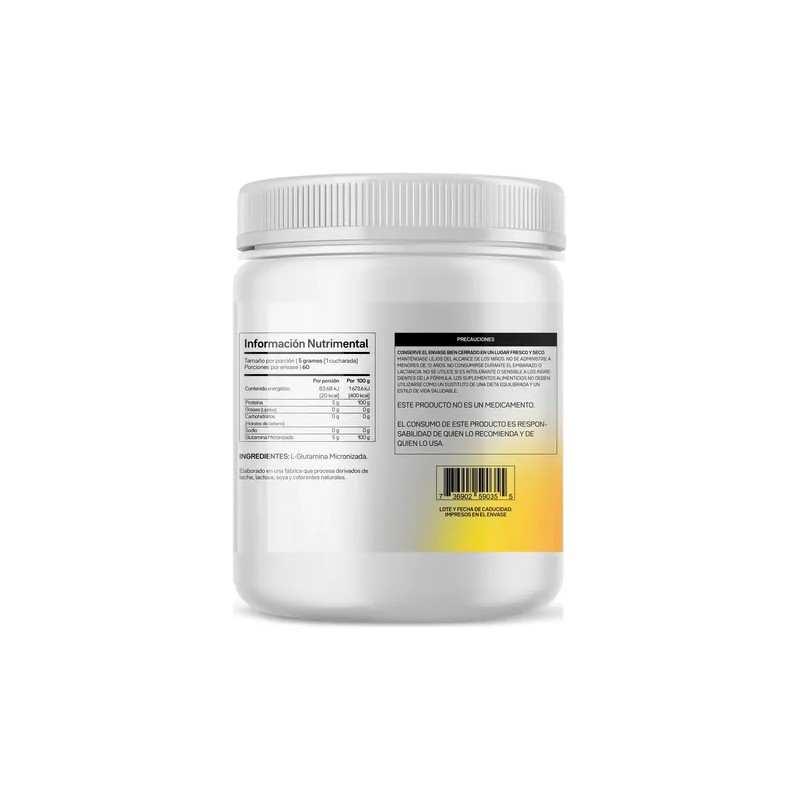 Glutamina Polvo Pura Primet 300g De L Glutamina 60 Porciones