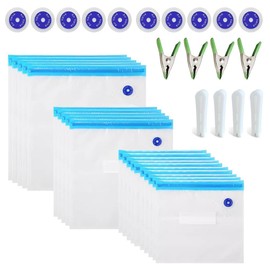 Reusable Food Storage Bag,Portable Vacuum Sealer Storage Bags,Vacuum Sealer Zipper Bags,Dry and Moist Food Preservation for Vac Storage,Kitchen