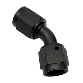 KRD PERFORMANCE 6AN Female to 6AN Female 45 Degree Swivel Coupler Fitting Adapter Union Aluminium Black