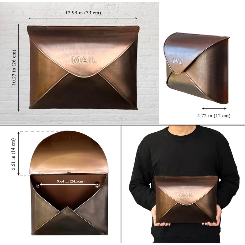 NACH Wall Mount Mailboxes for Outside, 12.5 x 5 x