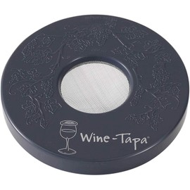 Wine Tapa Drinking Glass Covers - Use as Cover for Coffee Mugs, Soda Can and Drinking Glass of all Sizes, Set of 2 No Spill Drink Covers (Graphite)
