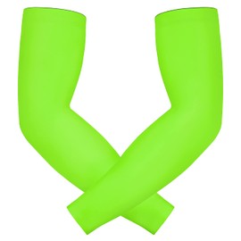 HDE Arm Sleeves for Men Women, Compression Sleeve Arm UV Protection Basketball Baseball Football Action Green - M