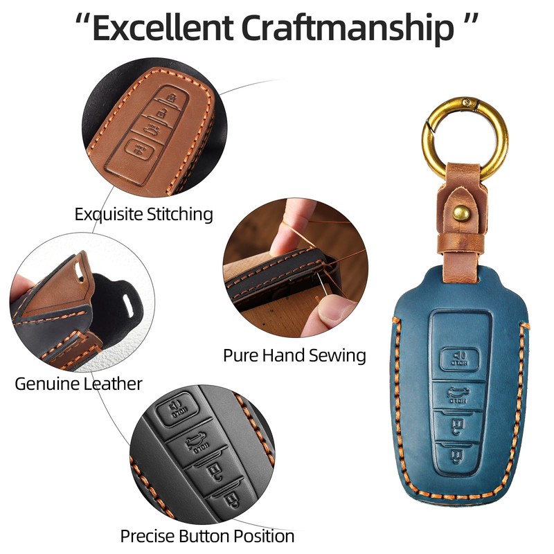 OFFCURVE Key Fob Cover Leather Car Key Case Compatible with