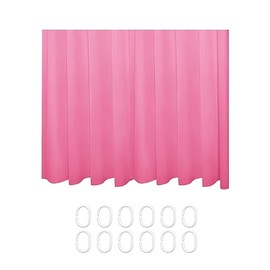 1 Piece Rose Red Shower Curtain 180*180cm, 12 White Shower Curtain Rings, Separate Wet and Dry Bathroom, Waterproof and Mildew Proof Pure Color Shower Curtain, Available for Bathroom and Kitchen