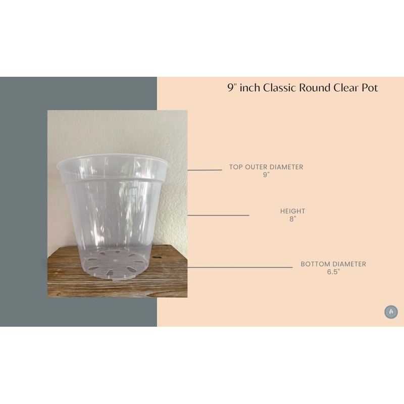 karenplantsplants™ 9" Clear Plastic Nursery Pot (Clear - 10 Pack)