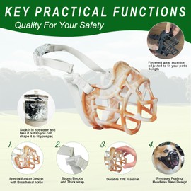 Dog Muzzle, Basket Muzzle Anti Biting Chewing, Sturdy Lightweight Muzzle Allows Panting Drinking, Cage Muzzle for Small Medium Large Dogs, for Grooming Trimming Training (Orange, Size 1)