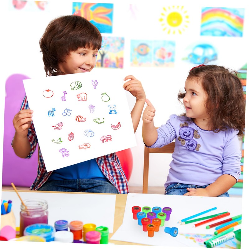 Veemoon Fruit and Vegetable Stamp Set - 20 Pieces Self