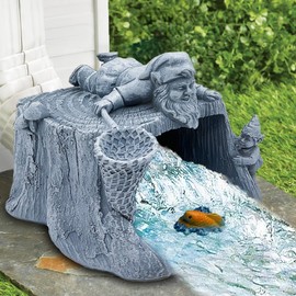 Teaeeno Gnome Gutter Downspout Extension Decorative,Animal Rain Downspout Diverter,3''x4'' Downspout Extender Diverter Splash Block Sculpture Outdoor Decor,Funny Gutter for Garden,Terrace,Lawn,Yard