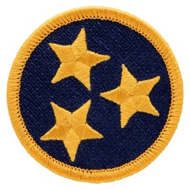 Patchtown Navy & Gold Tennessee Tristar Patch - 2" Round Embroidered Patch - Hook Fastener Only, 3-Piece