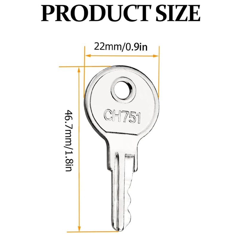 5 Pcs RV Keys CH751 Key,Universal CH751 Replacement Keys,Tool Boxes,Spare