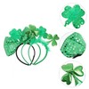 Abaodam 1set Patrick's Day Sequin Hairbands Bowknot Green Festival Accessories