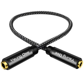 Yeung Qee 3.5mm Female to Female Adapter Cable TRRS Audio AUX Cord Connectors for Headphones, Car Stereo, or Home HiFi Stereo Sound System (0.3M)