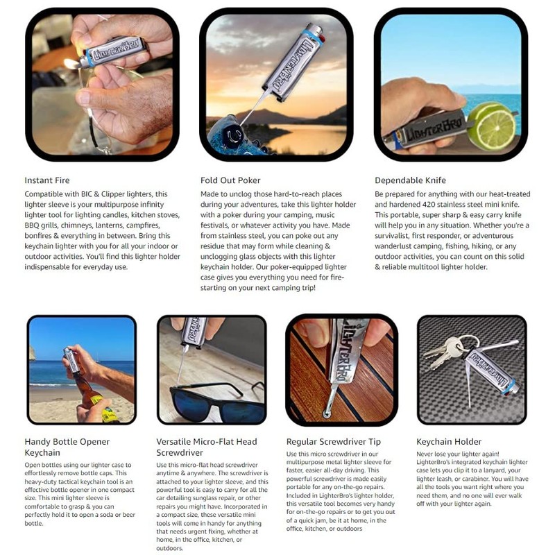 LighterBro Slim Multitool Lighter Sleeve