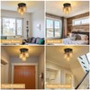 3-Lights Boho Light Fixtures Ceiling Mount, Farmhouse Rattan Chandelier, Hand
