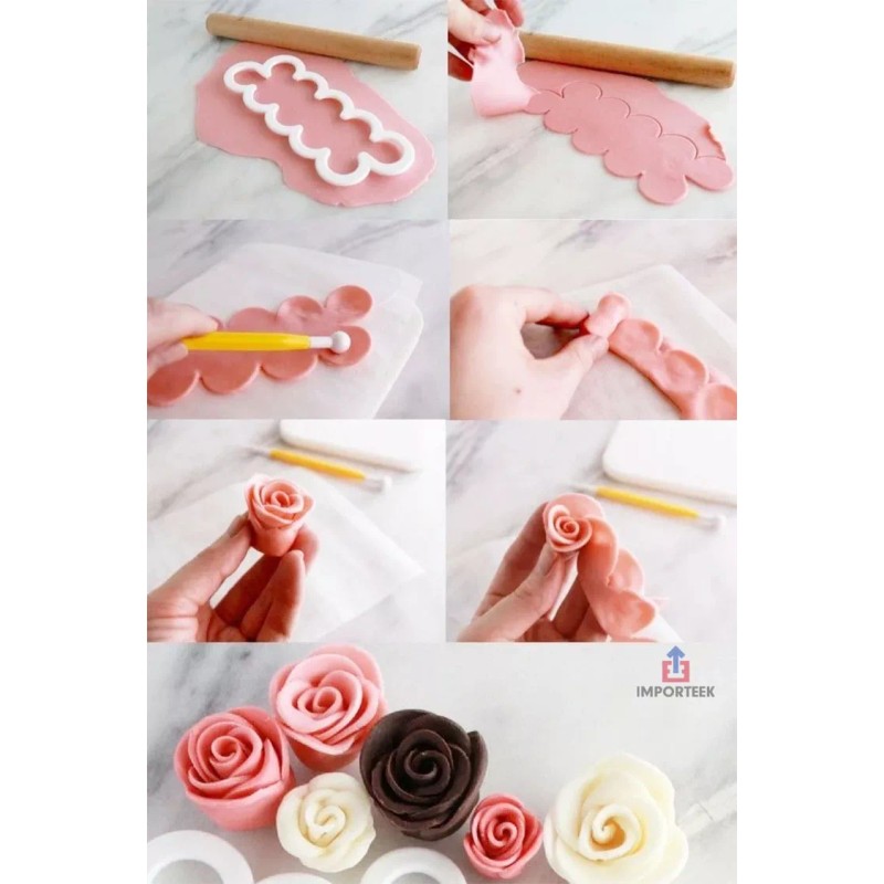 Importeek Estiletes Modeladores Acocadores Fondant Arcilla Reposteria
